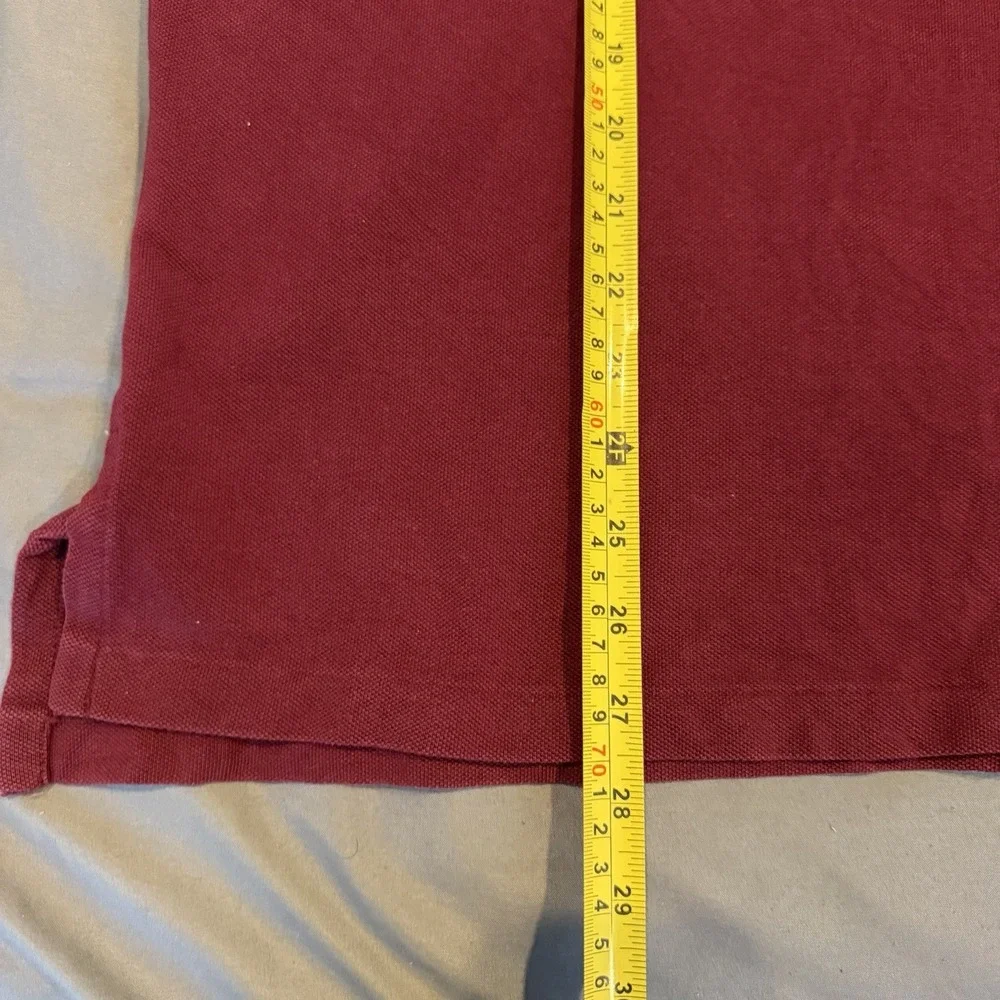 Polo Ralph Lauren Polo Shirt Mens L Burgundy  Big Pony Custom Fit Preppy Sporty